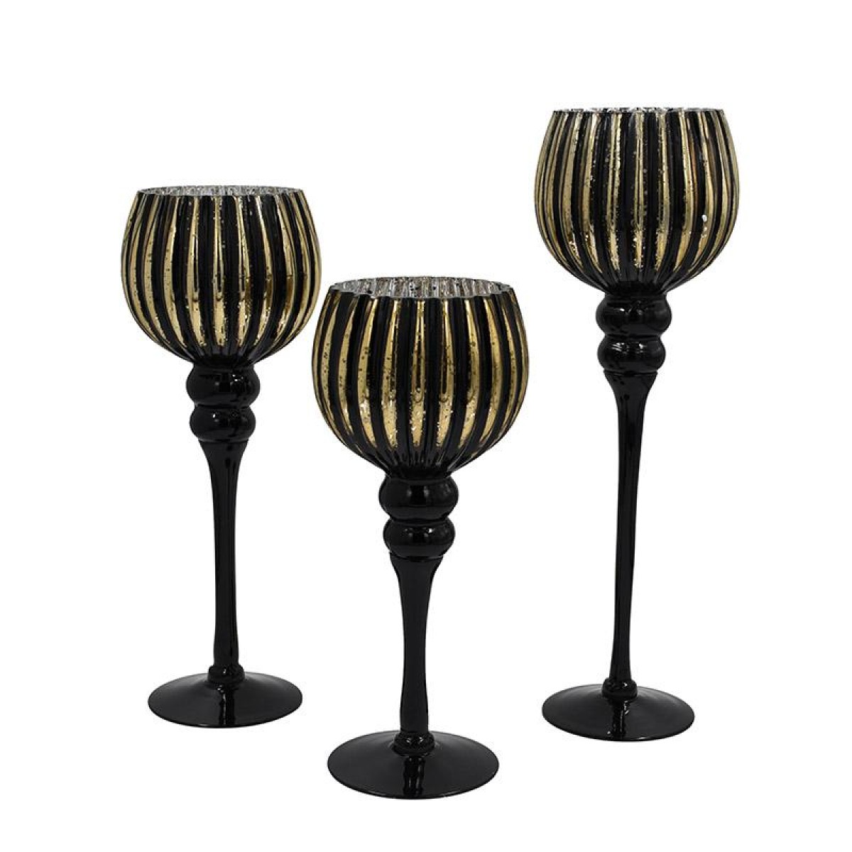 ΣΕΤ 3 ΓΥΑΛΙΝΑ ΚΗΡΟΠΗΓΙΑ Fylliana FL6688 ΜΑΥΡΟ-ΧΡΥΣΟ ΧΡΩΜΑ 30-35-40εκ