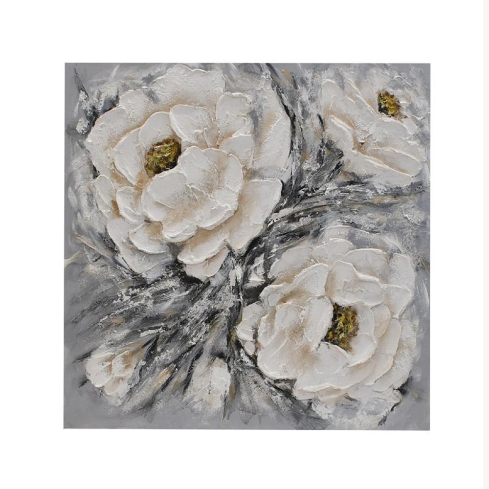ΠΙΝΑΚΑΣ ΣΕ ΚΑΜΒΑ Fylliana ΛΕΥΚΟ-ΜΠΕΖ-ΚΑΦΕ 100x100xεκ