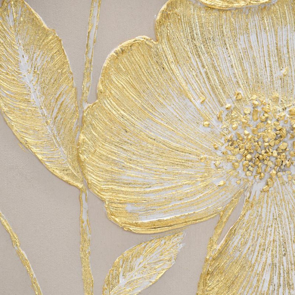 ΠΙΝΑΚΑΣ ΣΕ ΚΑΜΒΑ Fylliana ΛΕΥΚΟ-ΧΡΥΣΟ 80x120xεκ