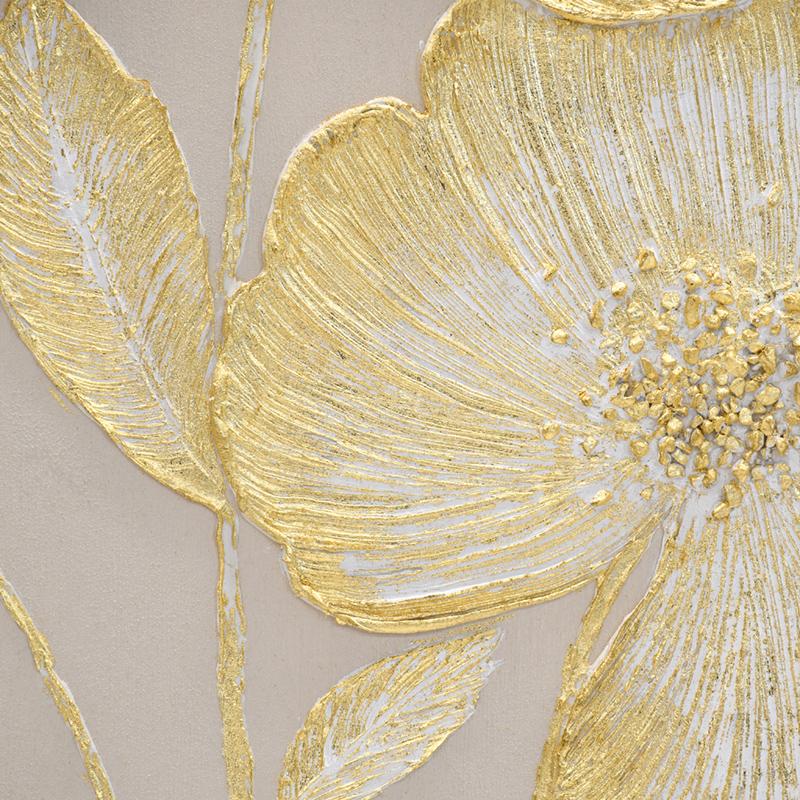 ΠΙΝΑΚΑΣ ΣΕ ΚΑΜΒΑ Fylliana ΛΕΥΚΟ-ΧΡΥΣΟ 80x120xεκ