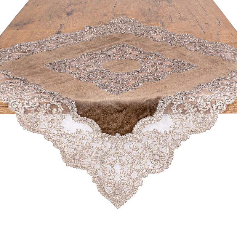 ΤΡΑΠΕΖΟΜΑΝΤΗΛΟ FYLLIANA ΚΑΦΕ ΧΡΩΜΑ 85x85εκ