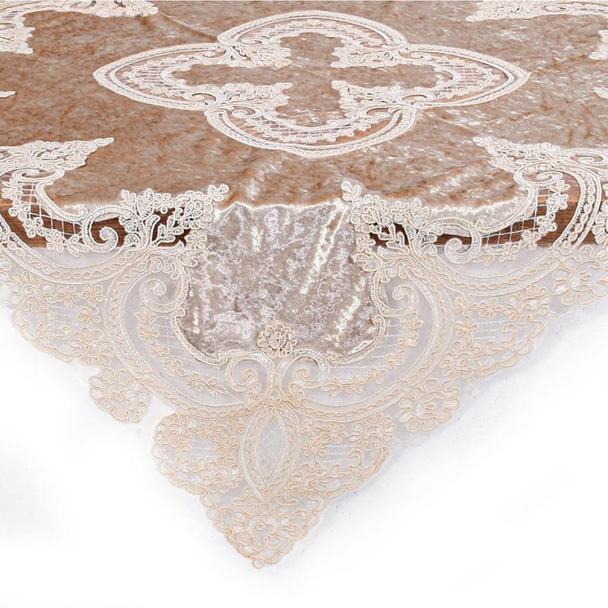 ΤΡΑΠΕΖΟΜΑΝΤΗΛΟ FYLLIANA ΚΑΦΕ ΣΚΟΥΡΟ ΧΡΩΜΑ 85x85εκ