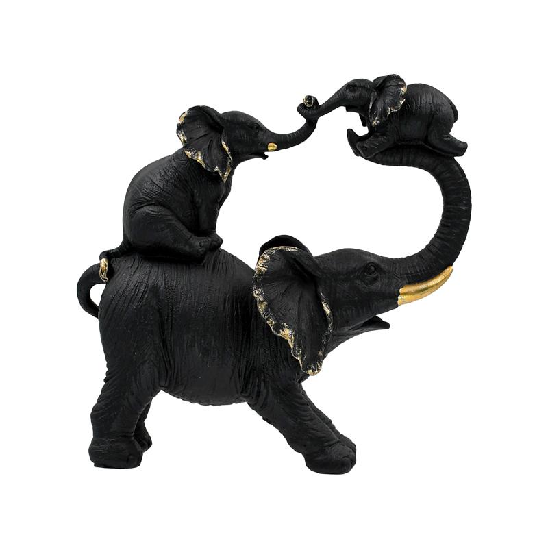 ΕΠΙΤΡΑΠΕΖΙΟ ΔΙΑΚΟΣΜΗΤΙΚΟ ΕΛΕΦΑΝΤΑΣ Fylliana FL221003 ΜΑΥΡΟ-ΧΡΥΣΟ ΧΡΩΜΑ 21x9x21εκ