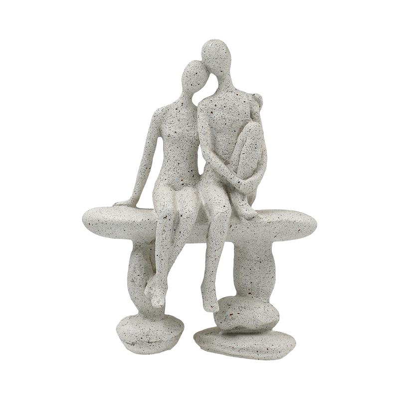 ΕΠΙΤΡΑΠΕΖΙΑ ΔΙΑΚΟΣΜΗΤΙΚΗ ΦΙΓΟΥΡΑ "ΖΕΥΓΑΡΙ" Fylliana FL240911 ΜΠΕΖ ΧΡΩΜΑ 15x8x21εκ