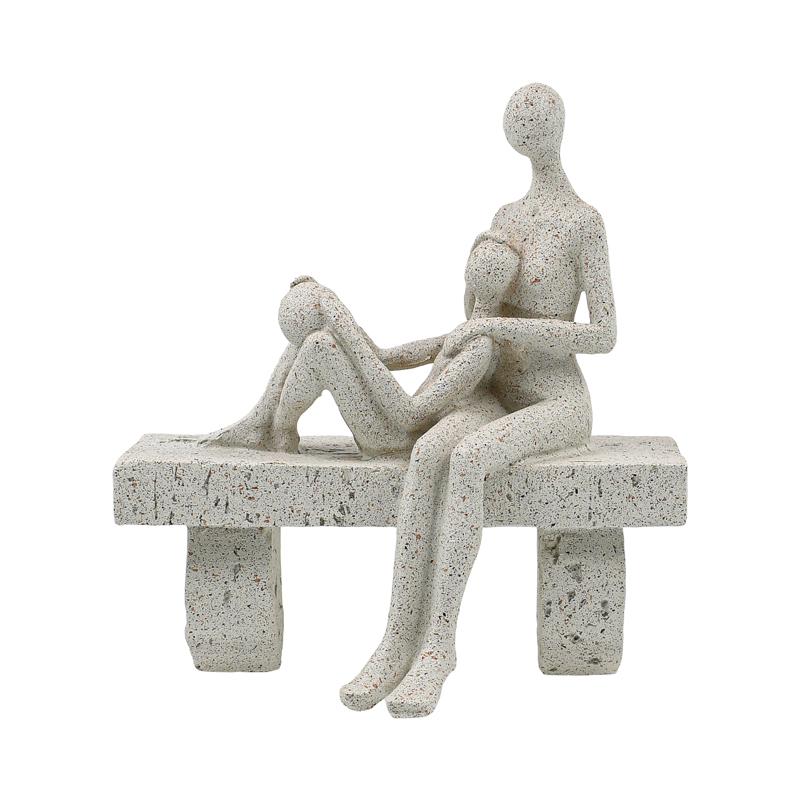 ΕΠΙΤΡΑΠΕΖΙΑ ΔΙΑΚΟΣΜΗΤΙΚΗ ΦΙΓΟΥΡΑ "ΖΕΥΓΑΡΙ" Fylliana FL243321 ΜΠΕΖ ΧΡΩΜΑ 15x8x21εκ