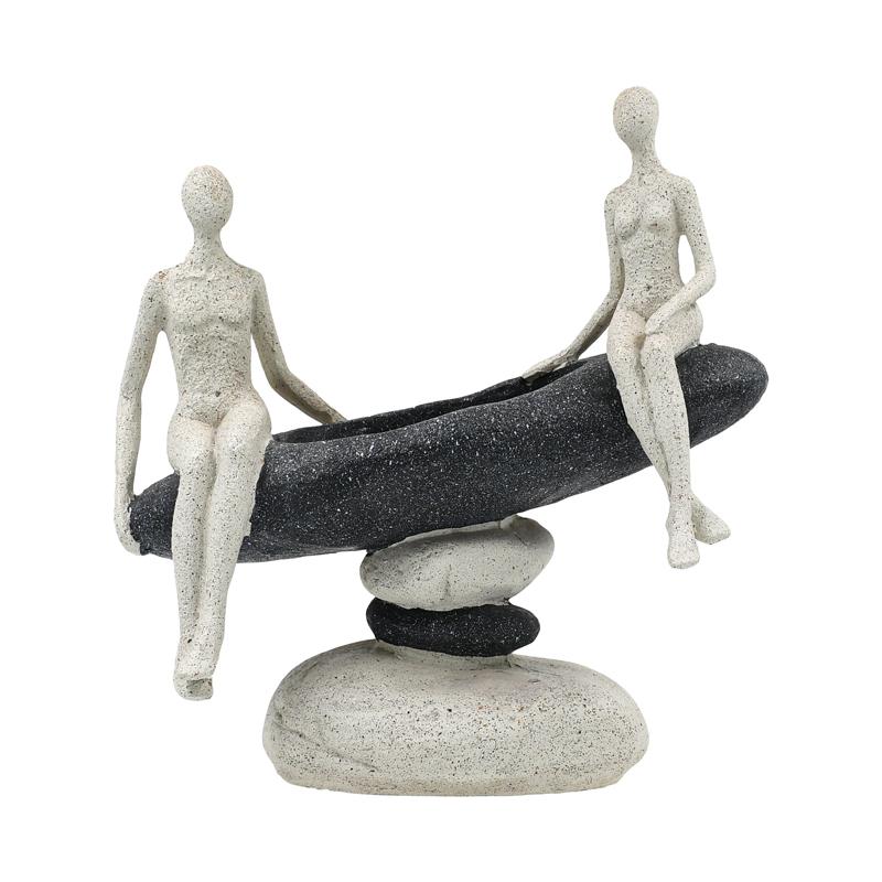 ΕΠΙΤΡΑΠΕΖΙΑ ΔΙΑΚΟΣΜΗΤΙΚΗ ΦΙΓΟΥΡΑ "ΖΕΥΓΑΡΙ" Fylliana FL243328 ΜΑΥΡΟ ΧΡΩΜΑ 21x11x22εκ