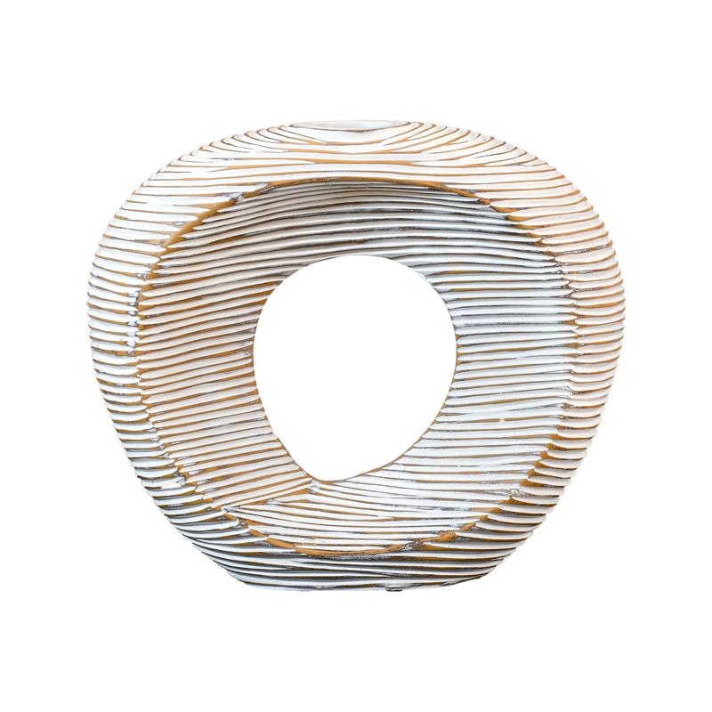 ΔΙΑΚΟΣΜΗΤΙΚΟ ΒΑΖΟ Fylliana FL1290 POLYRESIN ΛΕΥΚΟ-ΧΡΥΣΟ 28x10x25εκ