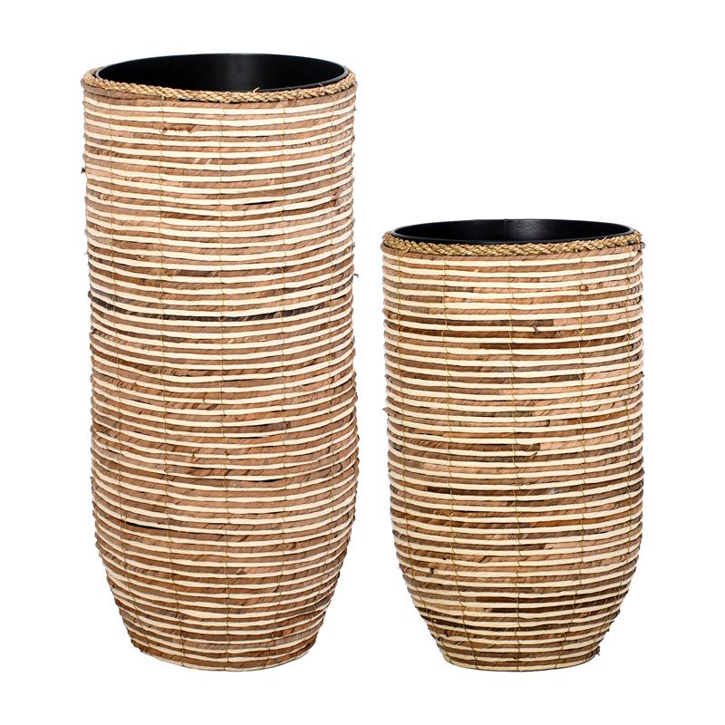 ΣΕΤ 2 ΨΑΘΙΝΑ ΚΑΣΠΩ Fylliana FL24055 ΚΑΦΕ-ΜΠΕΖ ΧΡΩΜΑ 37x37x80εκ 31x31x57εκ