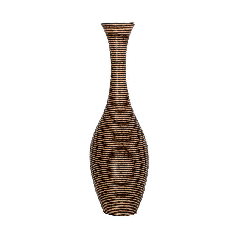 ΔΙΑΚΟΣΜΗΤΙΚΟ ΒΑΖΟ Fylliana FL250 PU RATTAN ΜΑΥΡΟ-ΦΥΣΙΚΟ ΧΡΩΜΑ 100εκ
