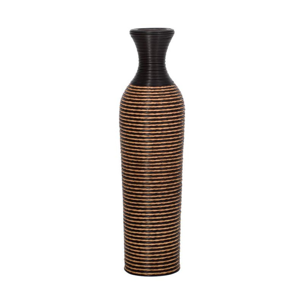 ΔΙΑΚΟΣΜΗΤΙΚΟ ΒΑΖΟ Fylliana FL310 PU RATTAN ΜΑΥΡΟ-ΦΥΣΙΚΟ ΧΡΩΜΑ 70εκ