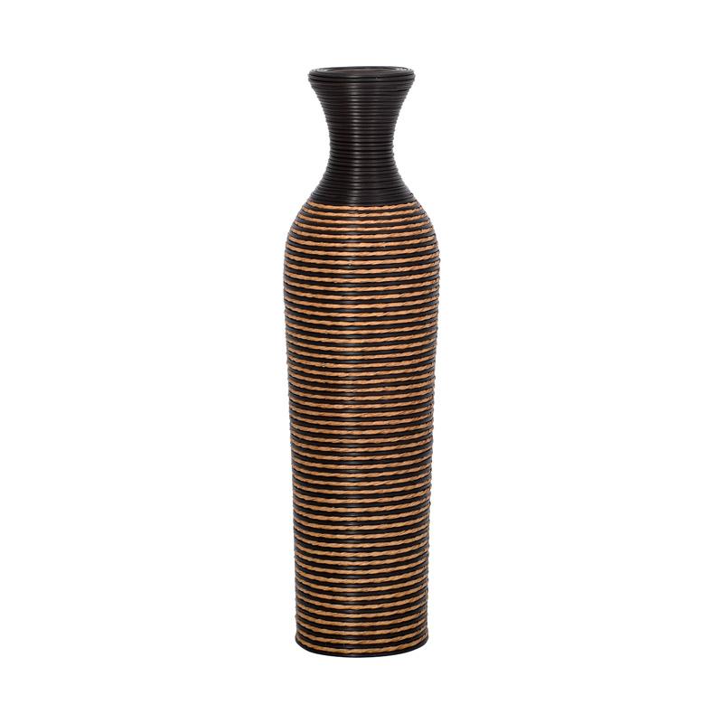 ΔΙΑΚΟΣΜΗΤΙΚΟ ΒΑΖΟ Fylliana FL310 PU RATTAN ΜΑΥΡΟ-ΦΥΣΙΚΟ ΧΡΩΜΑ 70εκ