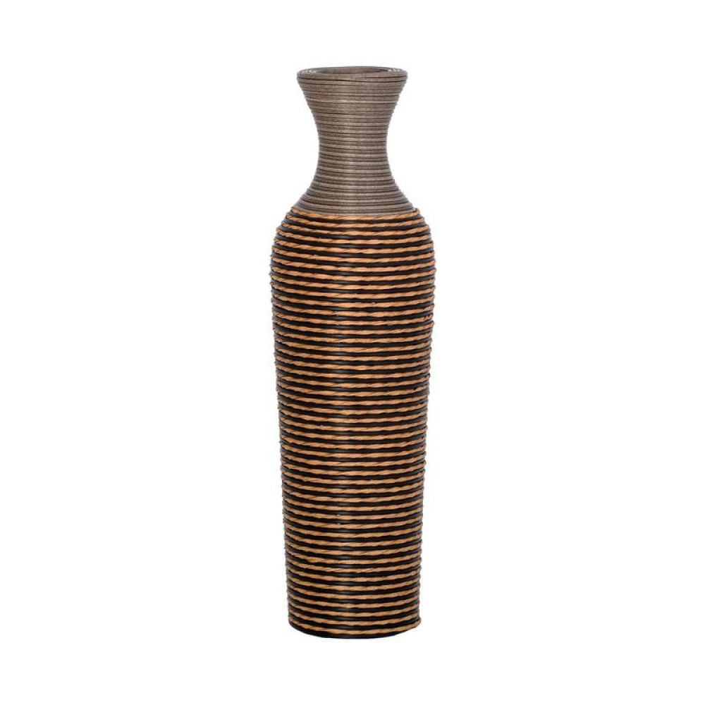 ΔΙΑΚΟΣΜΗΤΙΚΟ ΒΑΖΟ Fylliana FL310 PU RATTAN ΓΚΡΙ-ΦΥΣΙΚΟ ΧΡΩΜΑ 70εκ
