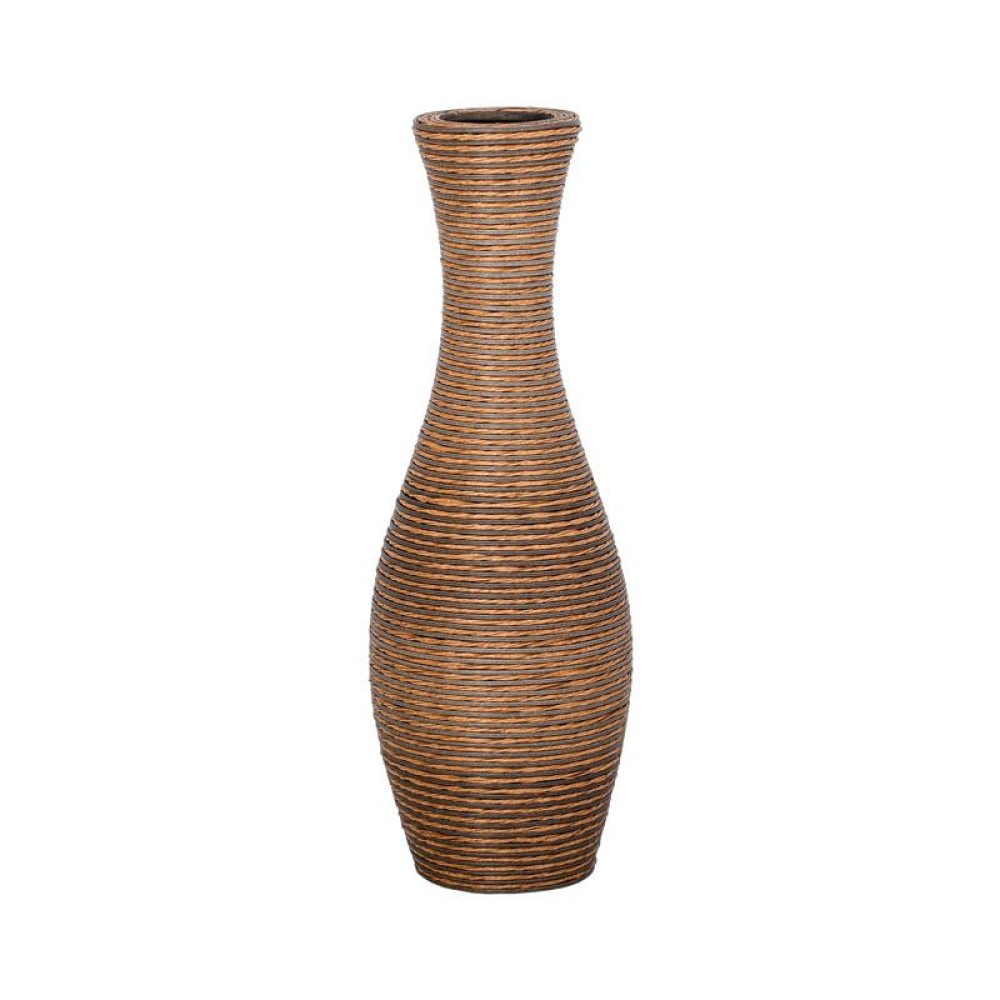 ΔΙΑΚΟΣΜΗΤΙΚΟ ΒΑΖΟ Fylliana FL639 PU RATTAN ΜΑΥΡΟ-ΦΥΣΙΚΟ ΧΡΩΜΑ 70εκ
