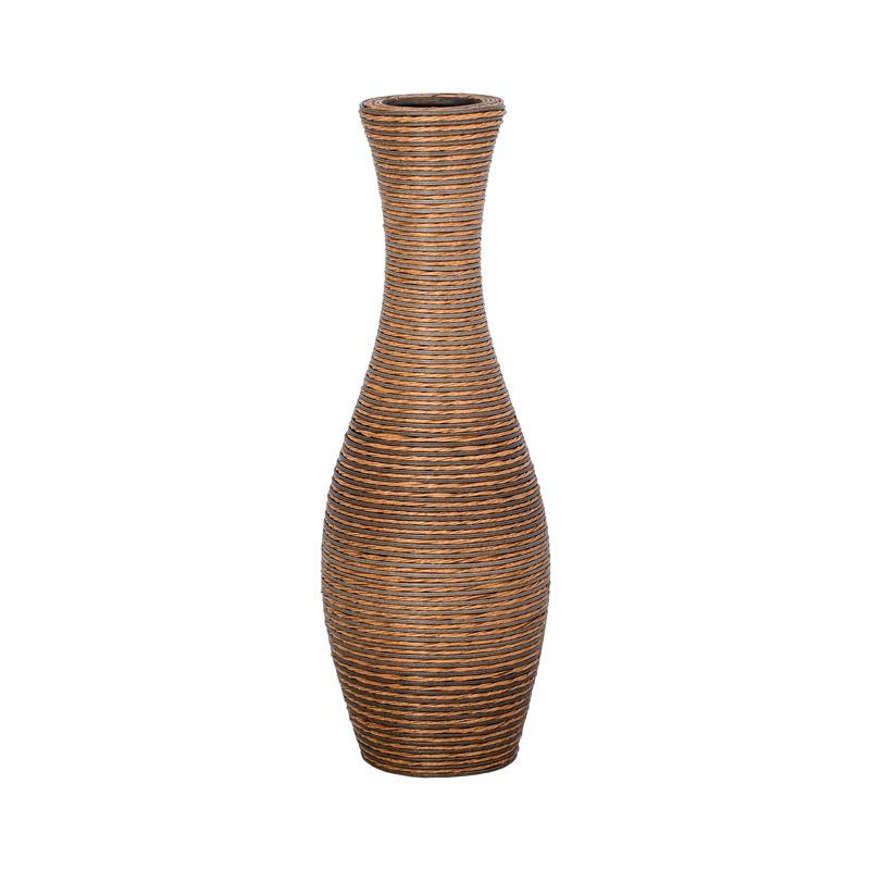 ΔΙΑΚΟΣΜΗΤΙΚΟ ΒΑΖΟ Fylliana FL639 PU RATTAN ΜΑΥΡΟ-ΦΥΣΙΚΟ ΧΡΩΜΑ 70εκ