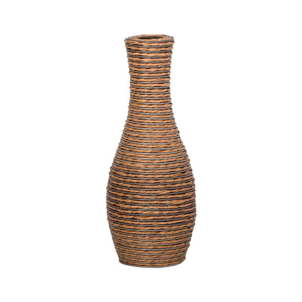 ΔΙΑΚΟΣΜΗΤΙΚΟ ΒΑΖΟ Fylliana FL528 PU RATTAN ΜΑΥΡΟ-ΦΥΣΙΚΟ ΧΡΩΜΑ 50εκ