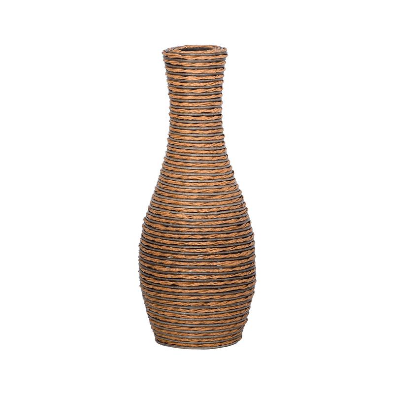 ΔΙΑΚΟΣΜΗΤΙΚΟ ΒΑΖΟ Fylliana FL528 PU RATTAN ΜΑΥΡΟ-ΦΥΣΙΚΟ ΧΡΩΜΑ 50εκ