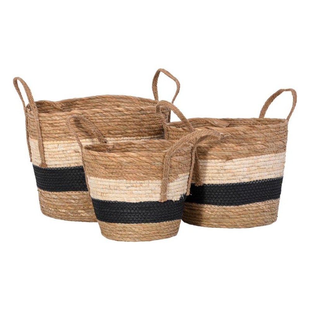 ΣΕΤ 3 ΨΑΘΙΝΑ ΚΑΛΑΘΙΑ Fylliana FL231120 BOHO ΦΥΣΙΚΟ ΧΡΩΜΑ ΦΥΣΙΚΟ-ΛΕΥΚΟ-ΜΑΥΡΟ ΧΡΩΜΑ 32x26εκ,28x24εκ,23x21εκ