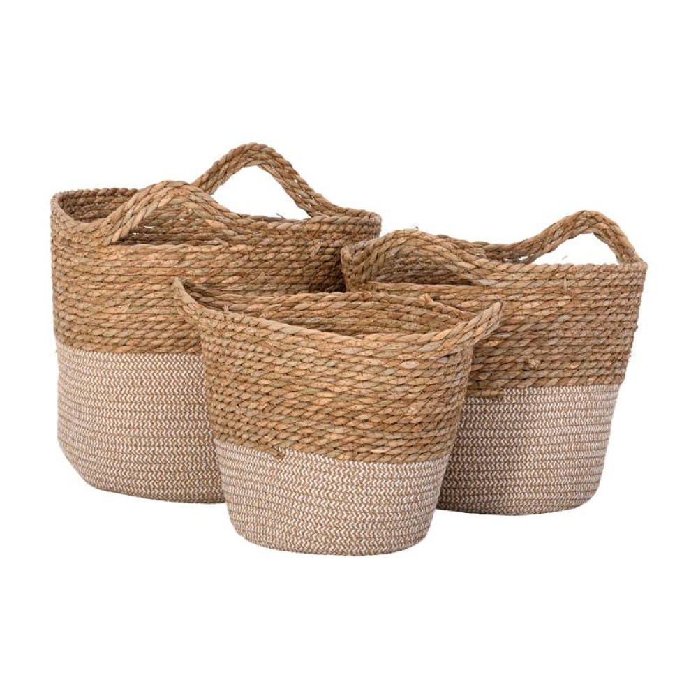 ΣΕΤ 3 ΨΑΘΙΝΑ ΚΑΛΑΘΙΑ Fylliana FL231120 BOHO ΦΥΣΙΚΟ ΧΡΩΜΑ ΦΥΣΙΚΟ-ΛΕΥΚΟ ΧΡΩΜΑ 33x27εκ,30x23εκ,25x20εκ