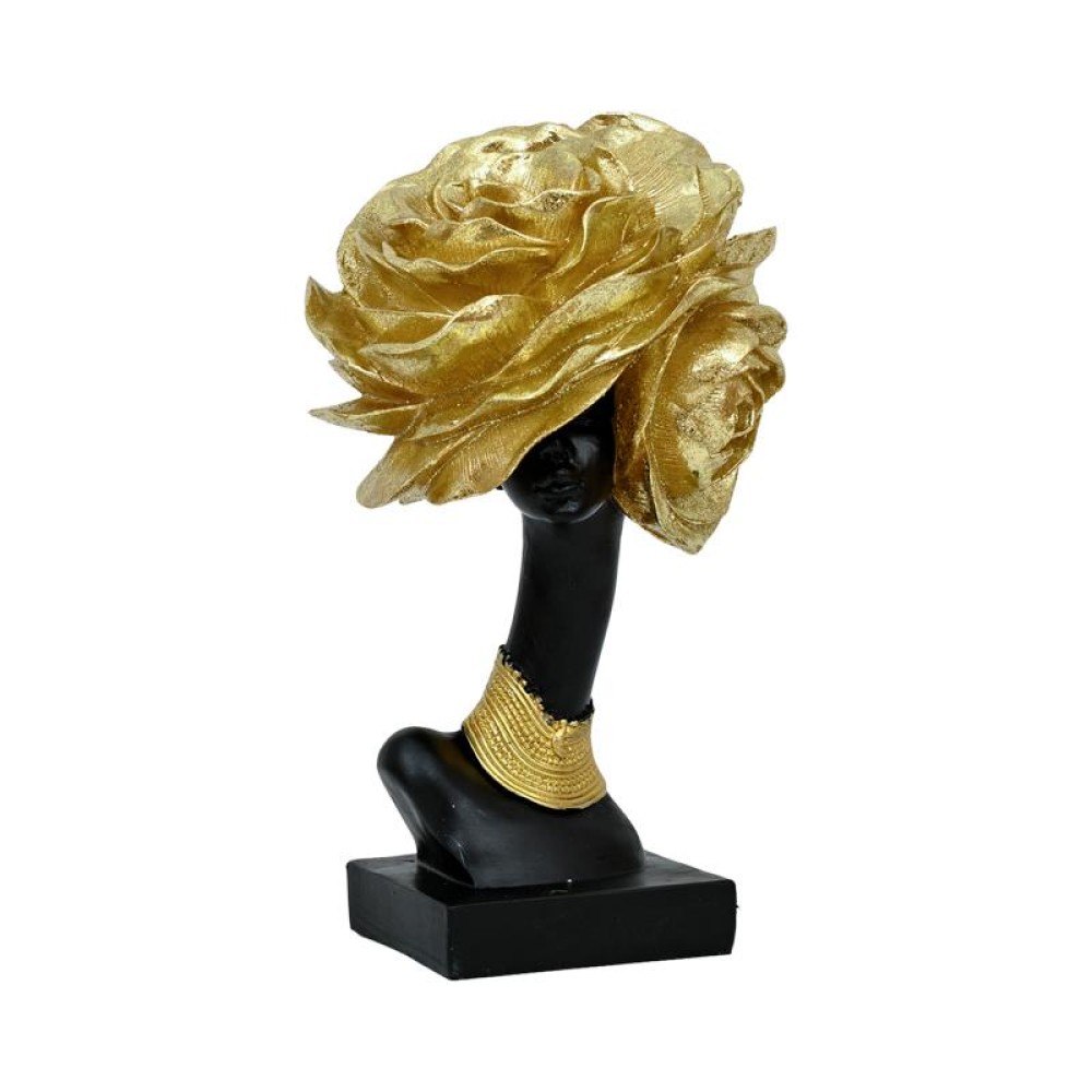 ΕΠΙΤΡΑΠΕΖΙA ΔΙΑΚΟΣΜΗΤΙΚH ΦΙΓΟΥΡΑ Fylliana FL206005 POLYRESIN ΜΑΥΡΟ-ΧΡΥΣΟ ΧΡΩΜΑ 16x15x27εκ