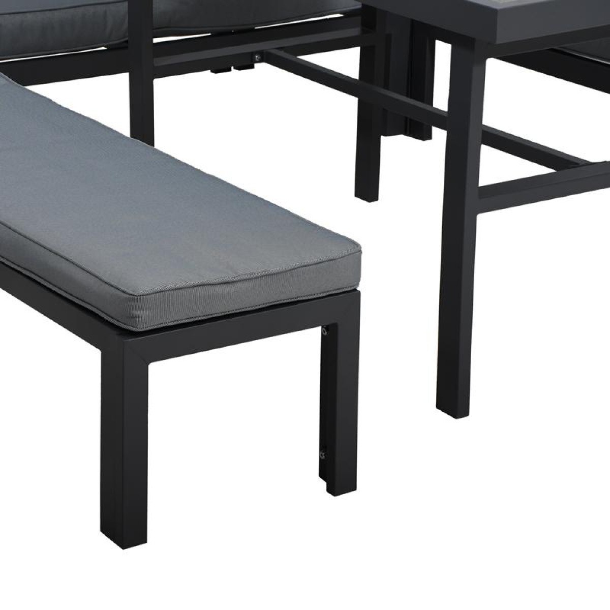 ΓΩΝΙΑΚΟ ΣΕΤ ΚΗΠΟΥ Fylliana Estelle ΓΚΡΙ ΧΡΩΜΑ 213x213x65εκ