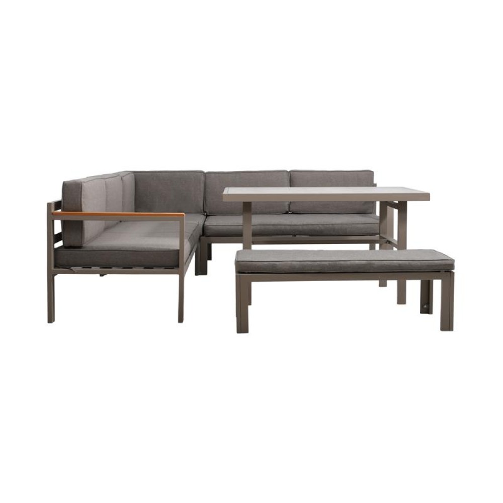 ΓΩΝΙΑΚΟ ΣΕΤ ΚΗΠΟΥ Fylliana Estelle ΜΠΕΖ ΧΡΩΜΑ 213x213x65εκ