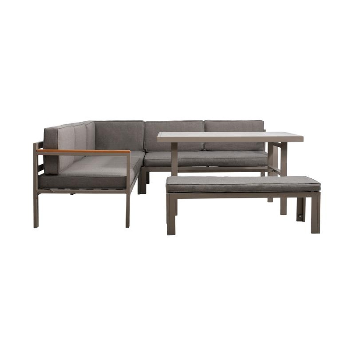 ΓΩΝΙΑΚΟ ΣΕΤ ΚΗΠΟΥ Fylliana Estelle ΜΠΕΖ ΧΡΩΜΑ 213x213x65εκ