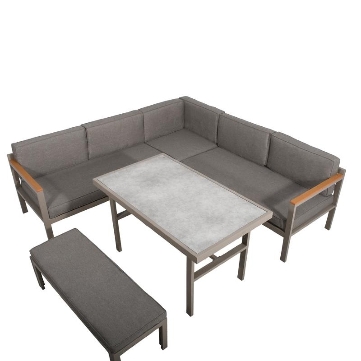 ΓΩΝΙΑΚΟ ΣΕΤ ΚΗΠΟΥ Fylliana Estelle ΜΠΕΖ ΧΡΩΜΑ 213x213x65εκ