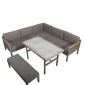 ΓΩΝΙΑΚΟ ΣΕΤ ΚΗΠΟΥ Fylliana Estelle ΜΠΕΖ ΧΡΩΜΑ 213x213x65εκ