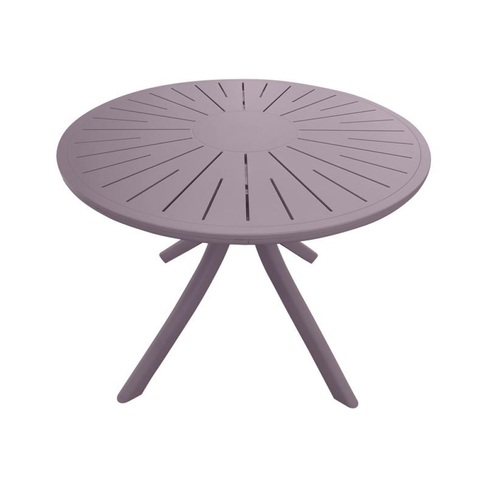 ΤΡΑΠΕΖΙ ΠΛΑΣΤΙΚΟ ΣΤΡΟΓΓΥΛΟ FYLLIANA FL8100 ΓΚΡΙ ΧΡΩΜΑ 100x75εκ