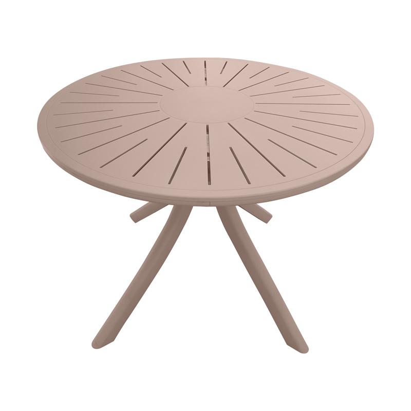 ΤΡΑΠΕΖΙ ΠΛΑΣΤΙΚΟ ΣΤΡΟΓΓΥΛΟ FYLLIANA FL8100 CAPPUCCINO ΧΡΩΜΑ 100x75εκ