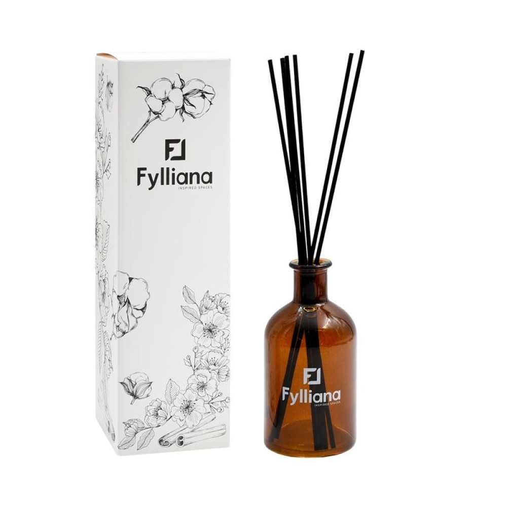 ΑΡΩΜΑΤΙΚΟ ΧΩΡΟΥ ΓΥΑΛΙΝΟ ΜΠΟΥΚΑΛΑΚΙ ΜΕ STICKS Fylliana FL013 "ΣΑΝΔΑΛΟΞΥΛΟ & ΓΙΑΣΕΜΙ" ΚΑΙ ΣΥΣΚΕΥΑΣΙΑ ΔΩΡΟΥ ΚΑΦΕ ΧΡΩΜΑ 200ml