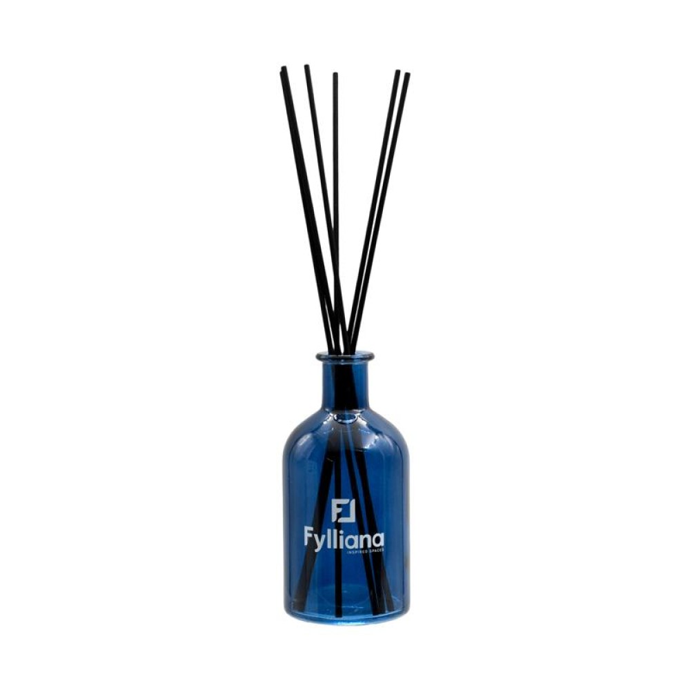 ΑΡΩΜΑΤΙΚΟ ΧΩΡΟΥ ΓΥΑΛΙΝΟ ΜΠΟΥΚΑΛΑΚΙ ΜΕ STICKS Fylliana FL013 "ΒΑΜΒΑΚΙ" ΚΑΙ ΣΥΣΚΕΥΑΣΙΑ ΔΩΡΟΥ ΜΠΛΕ ΧΡΩΜΑ 200ml