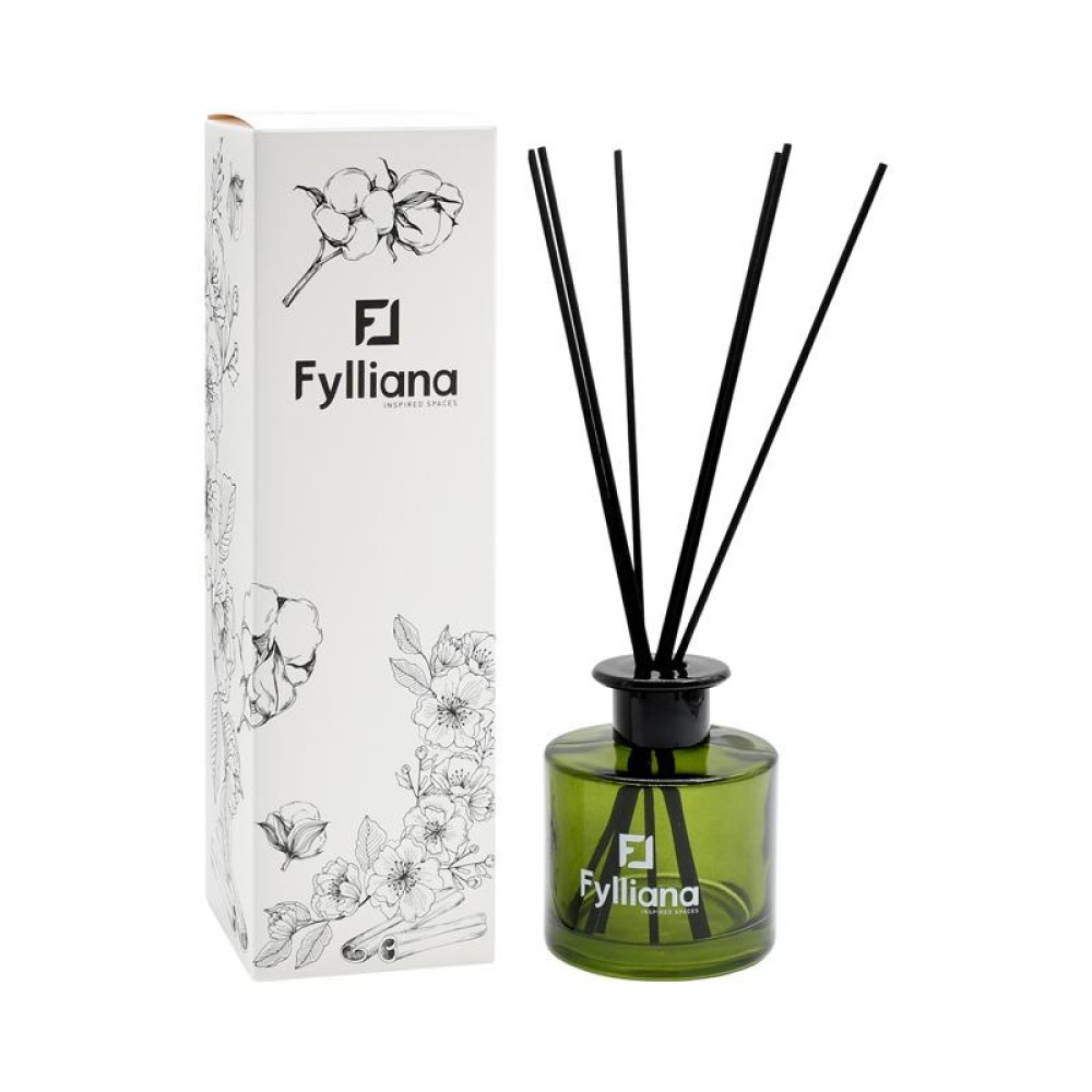 ΑΡΩΜΑΤΙΚΟ ΧΩΡΟΥ ΜΕ STICKS Fylliana FL8094 "ΣΑΜΠΑΝΙΑ" ΚΑΙ ΣΥΣΚΕΥΑΣΙΑ ΔΩΡΟΥ ΠΡΑΣΙΝΟ ΧΡΩΜΑ 200ml