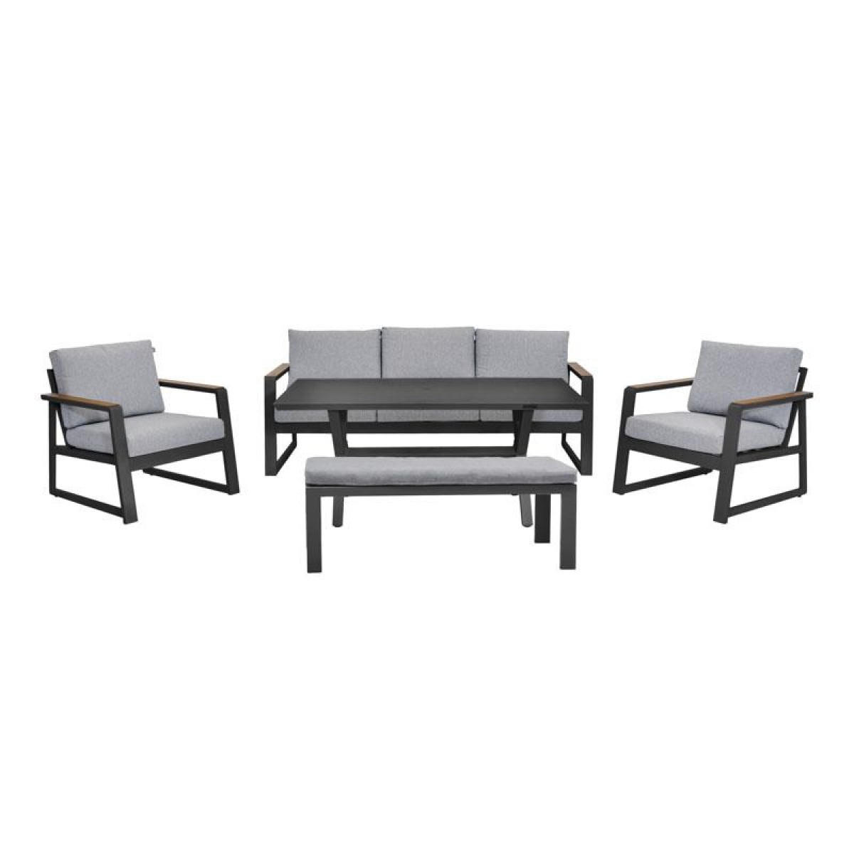 ΣΕΤ ΣΑΛΟΝΙ ΕΞΟΧΗΣ 5 ΤΕΜΑΧΙΩΝ Fylliana "Maya" ΣΚΟΥΡΟ ΓΚΡΙ ΧΡΩΜΑ