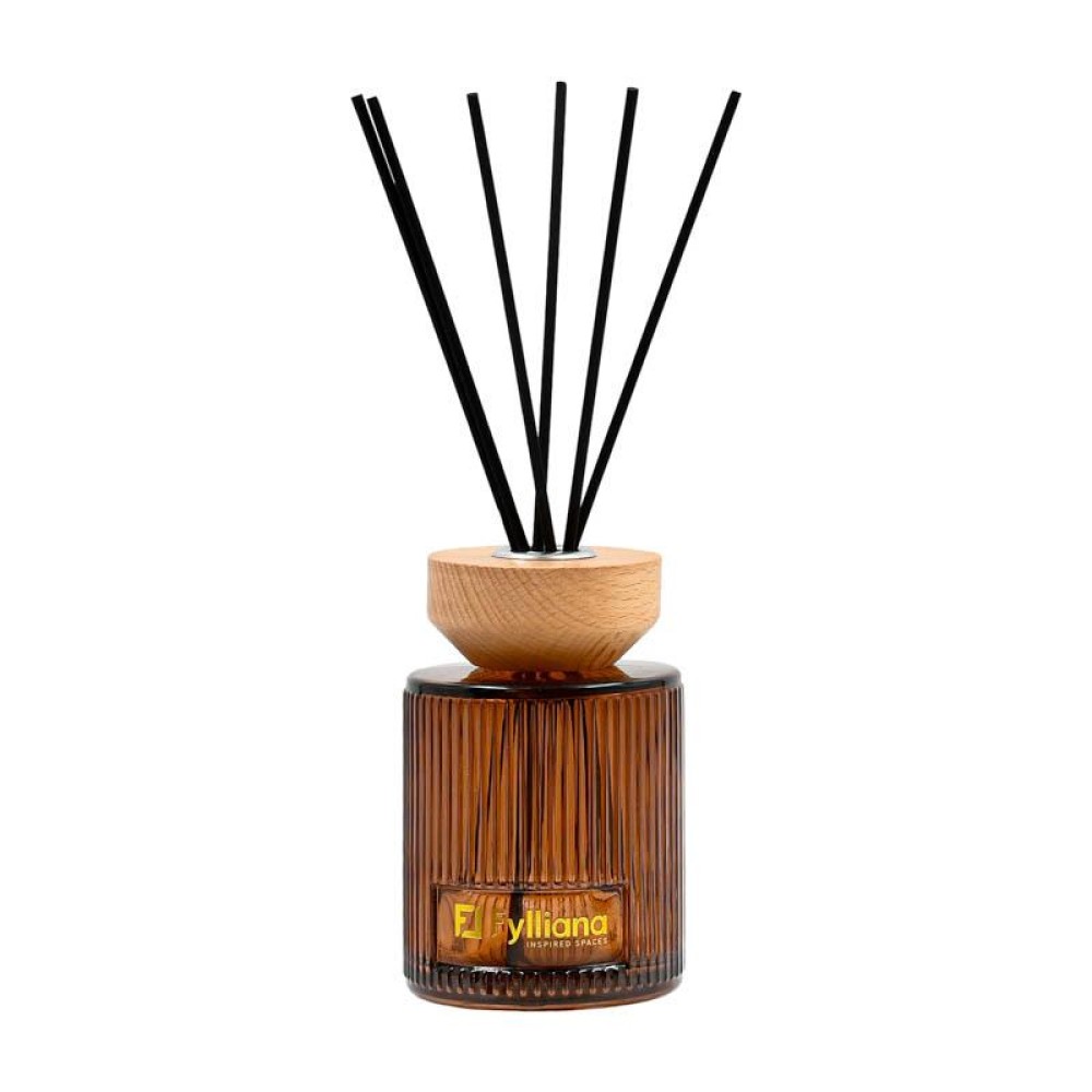 ΑΡΩΜΑΤΙΚΟ ΧΩΡΟΥ "Sandalwood" ΓΥΑΛΙΝΟ ΜΠΟΥΚΑΛΑΚΙ ΜΕ STICKS Fylliana FL25240 ΣΕ ΣΥΣΚΕΥΑΣΙΑ ΔΩΡΟΥ ΚΑΦΕ ΧΡΩΜΑ 200ml