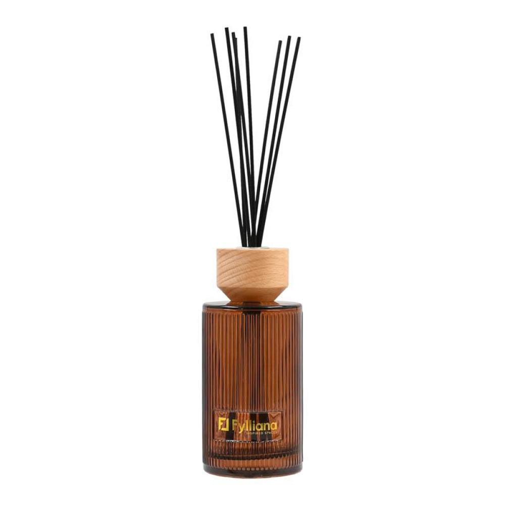 ΑΡΩΜΑΤΙΚΟ ΧΩΡΟΥ "Sandalwood" ΓΥΑΛΙΝΟ ΜΠΟΥΚΑΛΑΚΙ ΜΕ STICKS Fylliana FL25241 ΣΕ ΣΥΣΚΕΥΑΣΙΑ ΔΩΡΟΥ ΚΑΦΕ ΧΡΩΜΑ 500ml