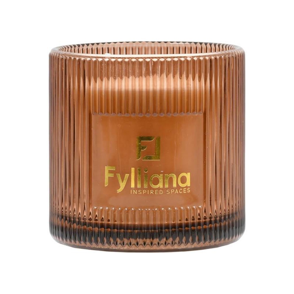 ΑΡΩΜΑΤΙΚΟ ΚΕΡΙ "Sandalwood" Fylliana FL25245 ΣΕ ΓΥΑΛΙΝΟ ΒΑΖΑΚΙ 400gr ΚΑΙ ΣΥΣΚΕΥΑΣΙΑ ΔΩΡΟΥ