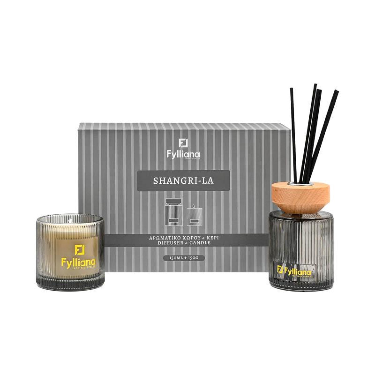 ΑΡΩΜΑΤΙΚΟ ΣΕΤ ΔΩΡΟΥ "Shangri-La" Fylliana FL25161 (Διαχύτης 150ml + Κερί 150g)