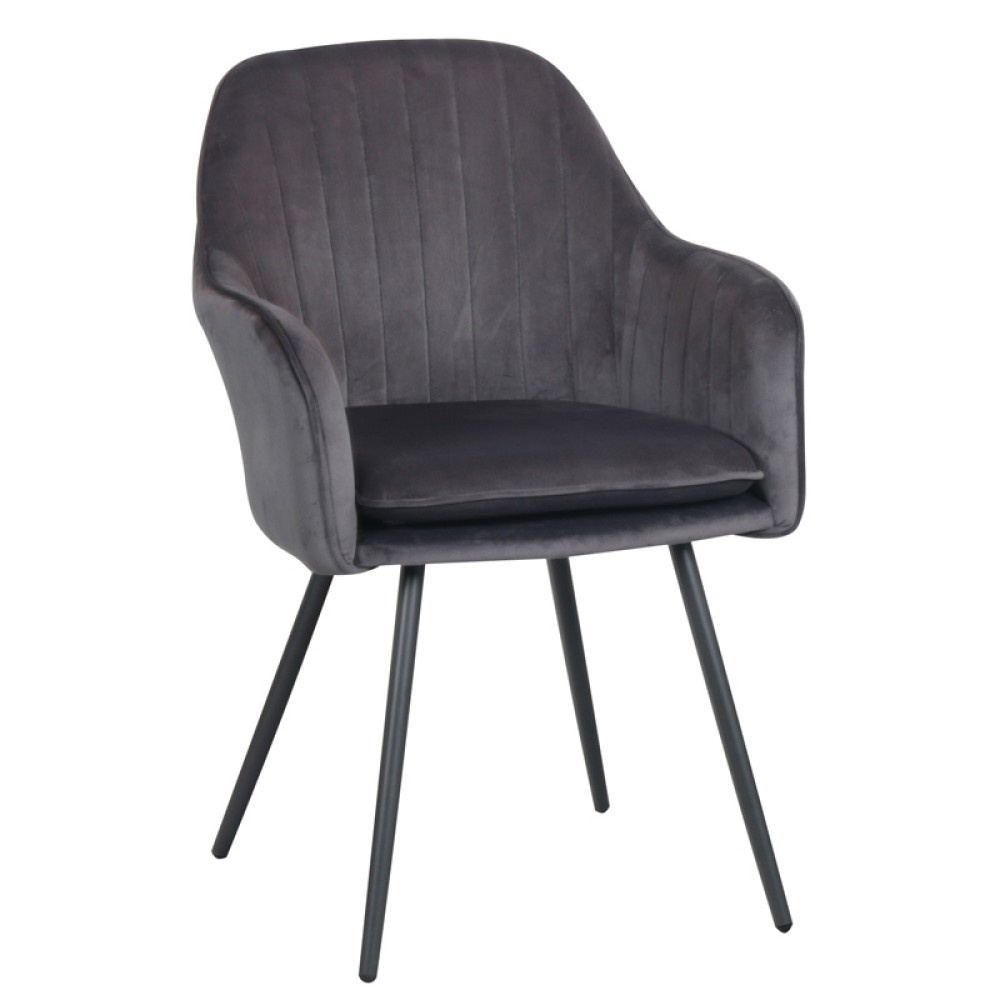 ΠΟΛΥΘΡΟΝΑ Fylliana C-987 ΓΚΡΙ ΒΕΛΟΥΔΟ 58x60x86.5εκ