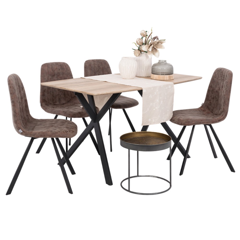 ΤΡΑΠΕΖΙ ΤΡΑΠΕΖΑΡΙΑΣ Fylliana T-1095 MDF ΜΕ ΕΠΕΝΔΥΣΗ PAPER WOOD 160*90*76