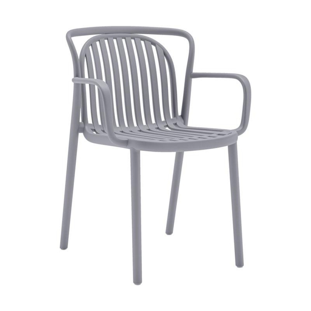 ΚΑΡΕΚΛΑ ΚΗΠΟΥ Fylliana "Amara" ΑΠΟ ΠΟΛΥΠΡΟΠΥΛΕΝΙΟ (PP) ΣΚΟΥΡΟ ΓΚΡΙ ΧΡΩΜΑ 56x57x82εκ