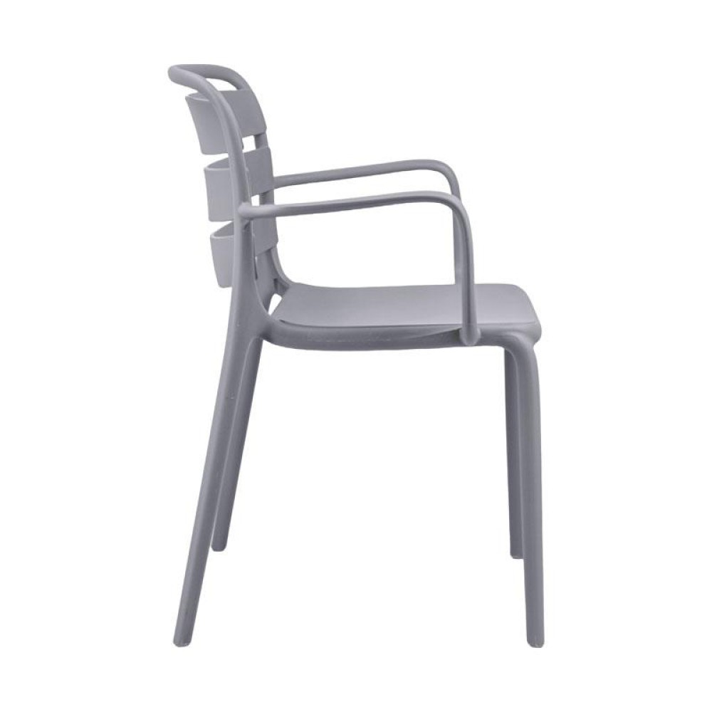 ΚΑΡΕΚΛΑ ΚΗΠΟΥ Fylliana "Talia" ΑΠΟ ΠΟΛΥΠΡΟΠΥΛΕΝΙΟ (PP) ΣΚΟΥΡΟ ΓΚΡΙ ΧΡΩΜΑ 56x60x81εκ