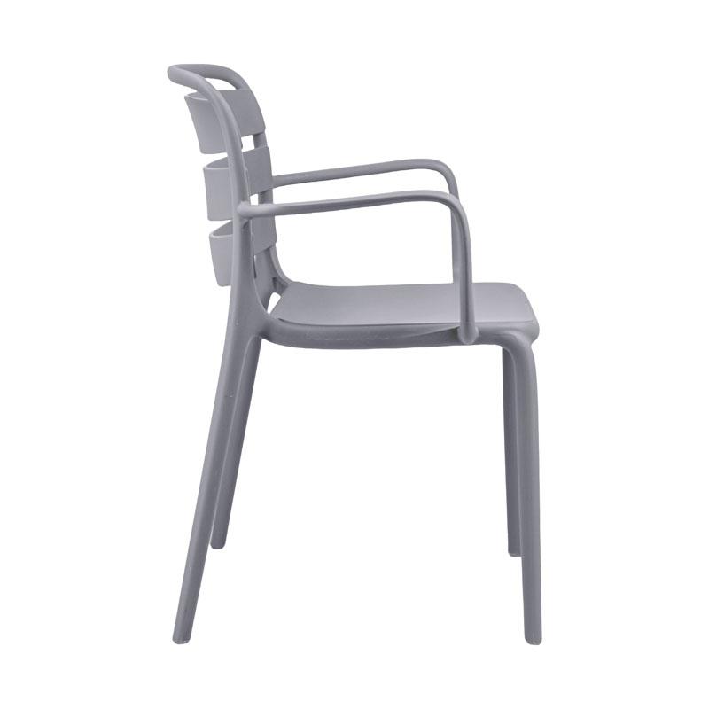 ΚΑΡΕΚΛΑ ΚΗΠΟΥ Fylliana "Talia" ΑΠΟ ΠΟΛΥΠΡΟΠΥΛΕΝΙΟ (PP) ΣΚΟΥΡΟ ΓΚΡΙ ΧΡΩΜΑ 56x60x81εκ