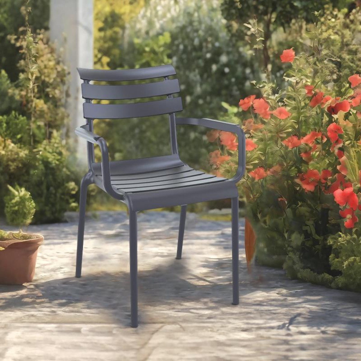 ΚΑΡΕΚΛΑ ΚΗΠΟΥ Fylliana Margaret ΓΚΡΙ ΧΡΩΜΑ 57x56x83εκ