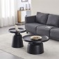 ΣΕΤ 2 ΤΡΑΠΕΖΑΚΙΑ ΣΑΛΟΝΙΟΥ Fylliana FL830 ΜΑΥΡΟ ΧΡΩΜΑ 50x47εκ & 70x39εκ