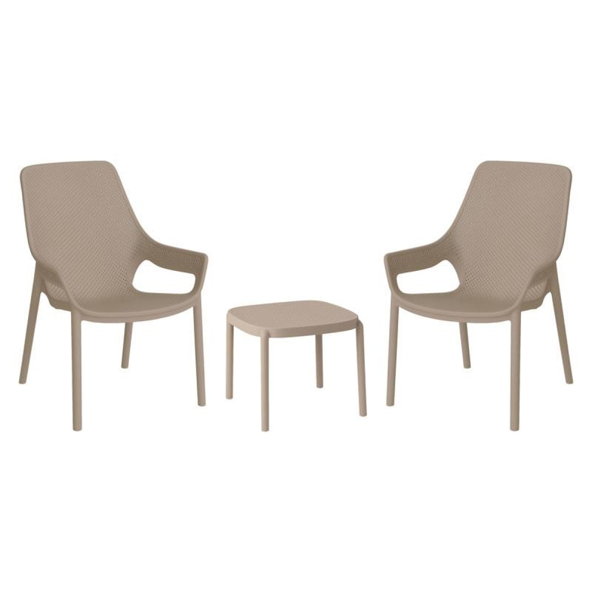 ΣΕΤ 2 ΚΑΡΕΚΛΕΣ ΚΗΠΟΥ ΚΑΙ ΤΡΑΠΕΖΑΚΙ Fylliana “Selavia” ΜΕ UV ΠΡΟΣΤΑΣΙΑ TAUPE ΧΡΩΜΑ