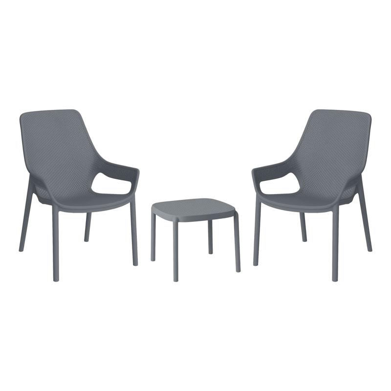 ΣΕΤ 2 ΚΑΡΕΚΛΕΣ ΚΗΠΟΥ ΚΑΙ ΤΡΑΠΕΖΑΚΙ Fylliana “Selavia” ΜΕ UV ΠΡΟΣΤΑΣΙΑ ΣΚΟΥΡΟ ΓΚΡΙ ΧΡΩΜΑ