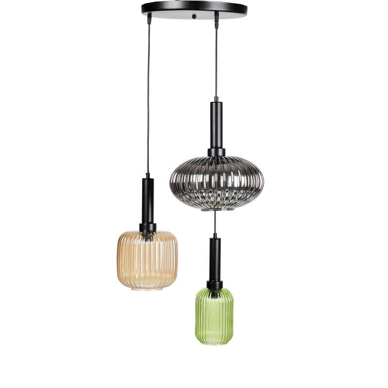 ΤΡΙΦΩΤΟ ΚΡΕΜΑΣΤΟ ΦΩΤΙΣΤΙΚΟ ΟΡΟΦΗΣ Fylliana ΦΙΜΕ-AMBER-ΠΡΑΣΙΝΟ ΧΡΩΜΑ Ε27