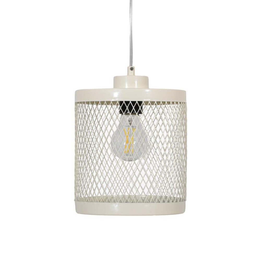 ΜΟΝΟΦΩΤΟ ΜΕΤΑΛΛΙΚΟ ΦΩΤΙΣΤΙΚΟ ΟΡΟΦΗΣ Fylliana ΜΕ ΚΑΠΕΛΟ ΠΛΕΓΜΑ ΚΡΕΜ ΧΡΩΜΑ 18x20εκ Ε27