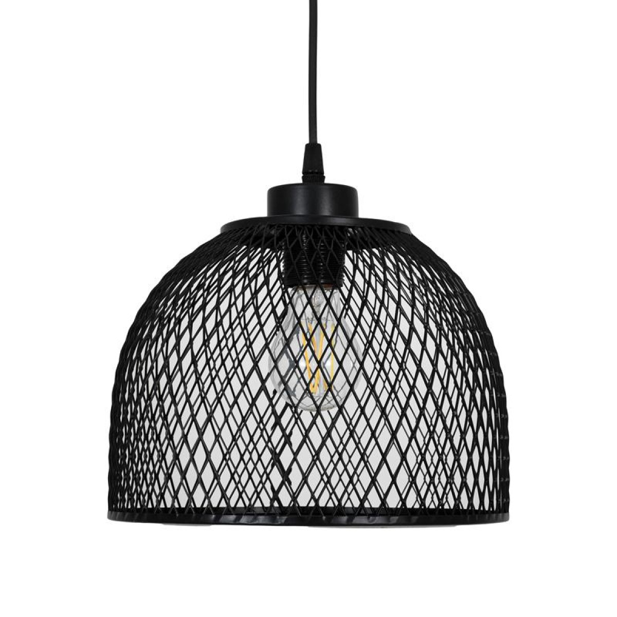 ΜΟΝΟΦΩΤΟ ΜΕΤΑΛΛΙΚΟ ΦΩΤΙΣΤΙΚΟ ΟΡΟΦΗΣ Fylliana ΜΕ ΚΑΠΕΛΟ ΠΛΕΓΜΑ ΜΑΥΡΟ ΧΡΩΜΑ 25x18εκ Ε27